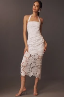 Delfi Collective Galina Halter Lace Eyelet Midi Dress