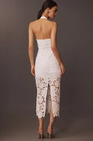 Delfi Collective Galina Halter Lace Eyelet Midi Dress