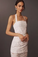 Delfi Collective Galina Halter Lace Eyelet Midi Dress