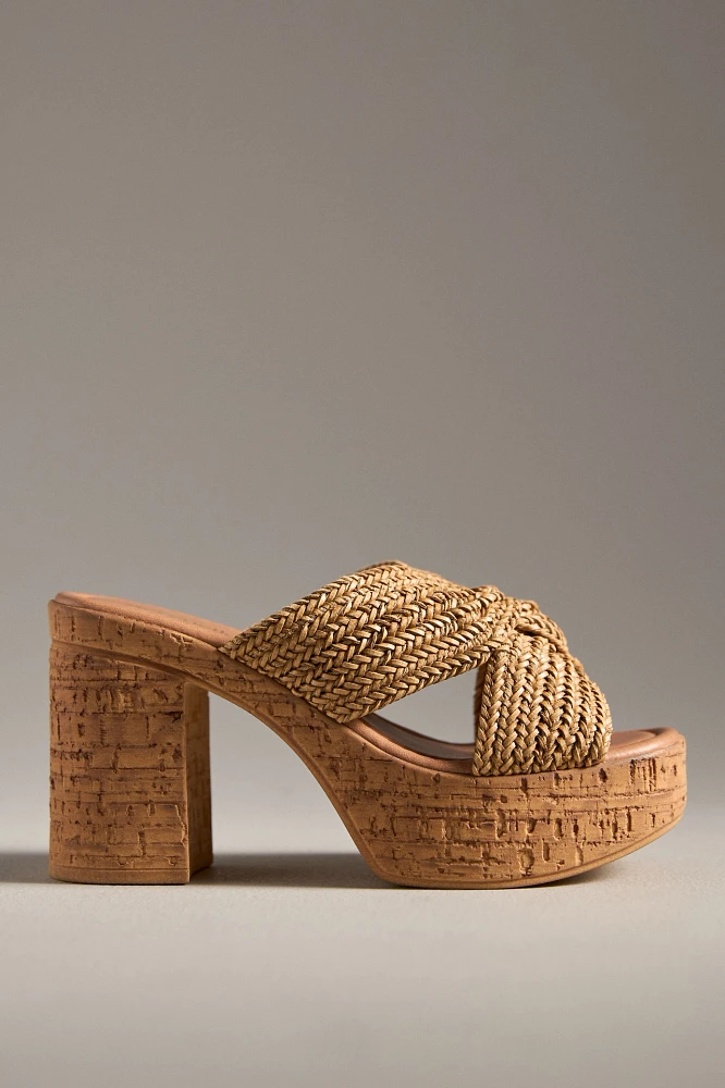 Seychelles Adorned Cork-Bottom Platform Heels