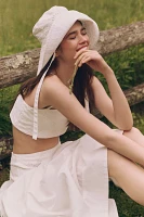 Hemant & Nandita Linen Blend Crop Lace Bustier Top