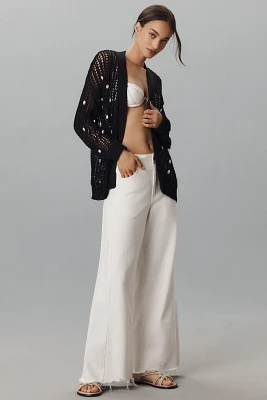 Things Shell Decorated Cardigan Sweater