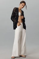 Things Shell Decorated Cardigan Sweater