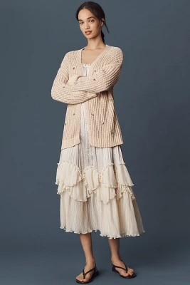 Things Shell Decorated Cardigan Sweater