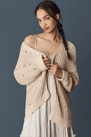 Things Shell Decorated Cardigan Sweater