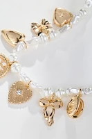Multi Charm Pearl Necklace