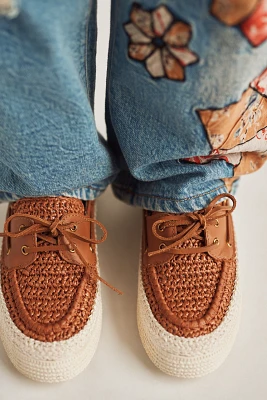 Dolce Vita x Anthropologie Raffia Platform Boat Shoes