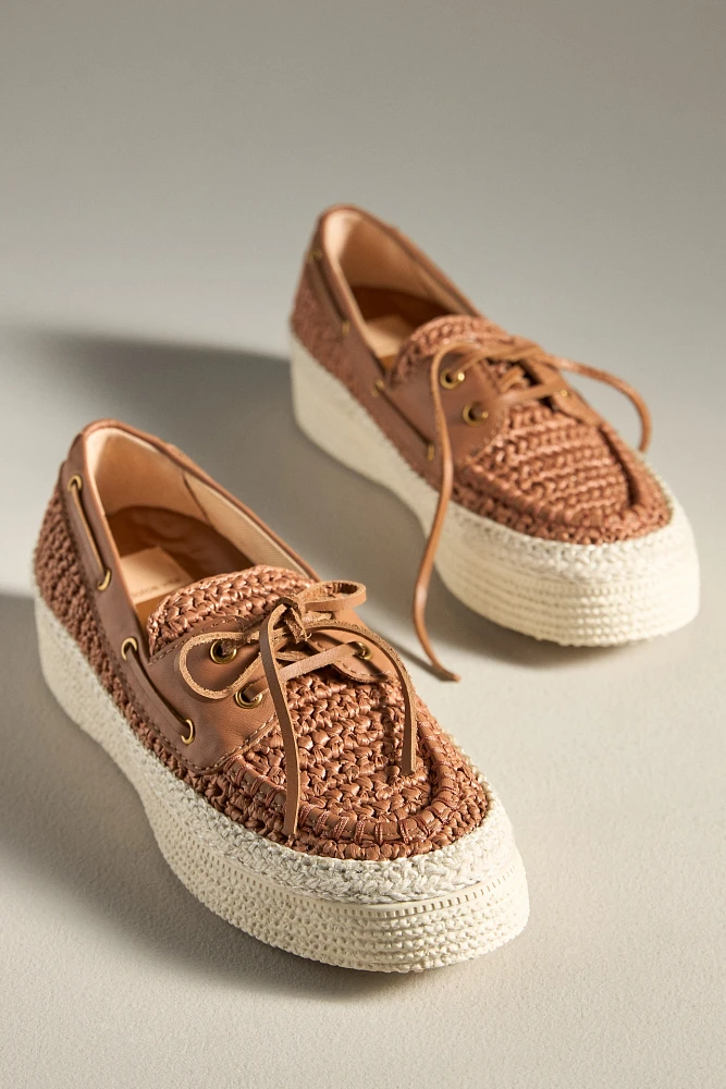 Dolce Vita x Anthropologie Raffia Platform Boat Shoes