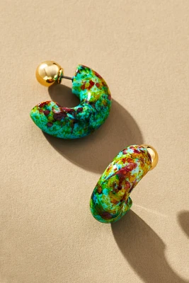 Splatter Paint Large Hoop Earrings