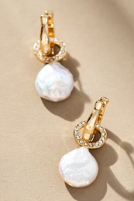 Pearl Huggie Hoop Earrings