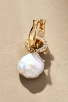 Pearl Huggie Hoop Earrings