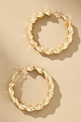Twisted Molten Hoop Earrings
