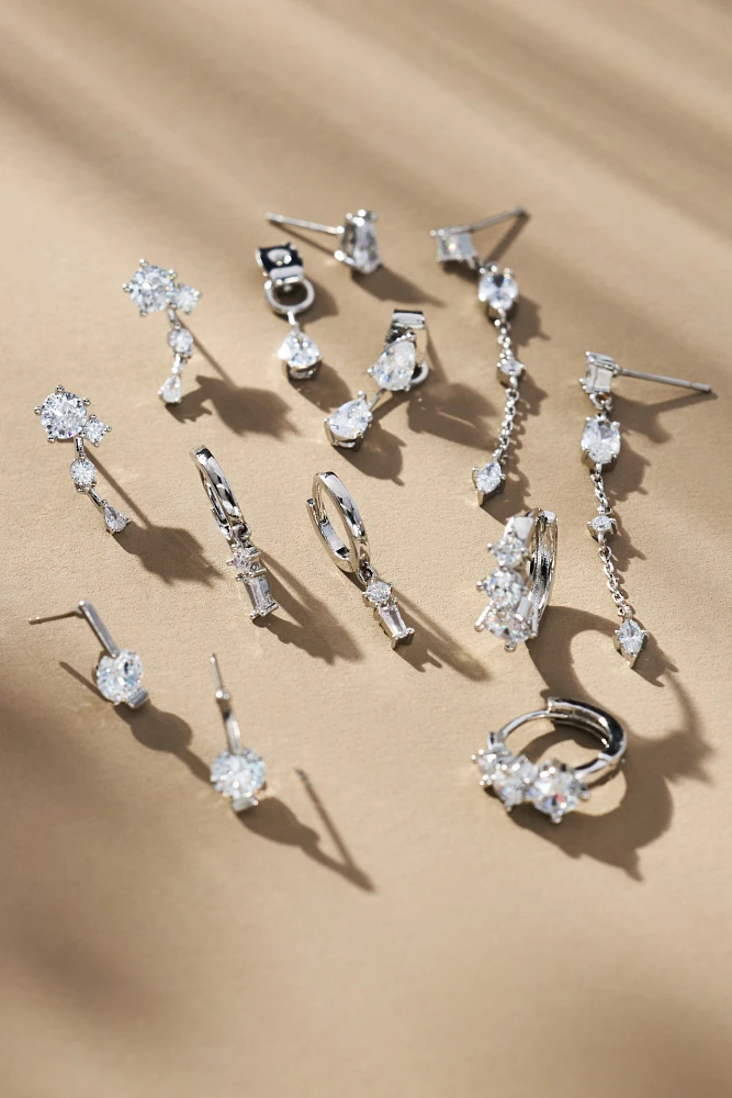 Delicate Crystal Huggie Hoop Earrings