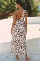 Ollari One-Shoulder Kaftan