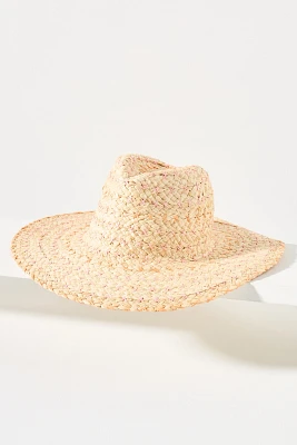 Embroidered Raffia Straw Rancher