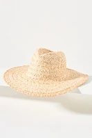 Embroidered Raffia Straw Rancher