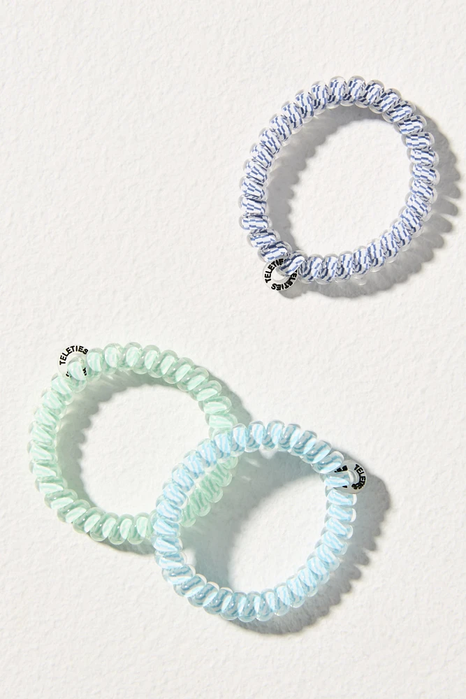 TELETIES Small Spring Coil Hair Ties, Set of 3
