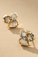 Clustered Stone Post Earrings