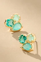 Clustered Stone Post Earrings