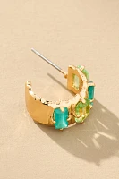 Crystal Baguette Huggie Hoop Earrings