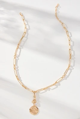 Thick Chain Charm Cluster Necklace
