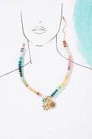 Beaded Charm Cluster Necklace