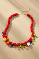 Beaded Fruit Icon Charm Necklace