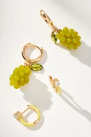 Fruit Charm Huggie Hoop Earrings, Set of 2