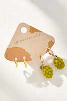 Fruit Charm Huggie Hoop Earrings, Set of 2