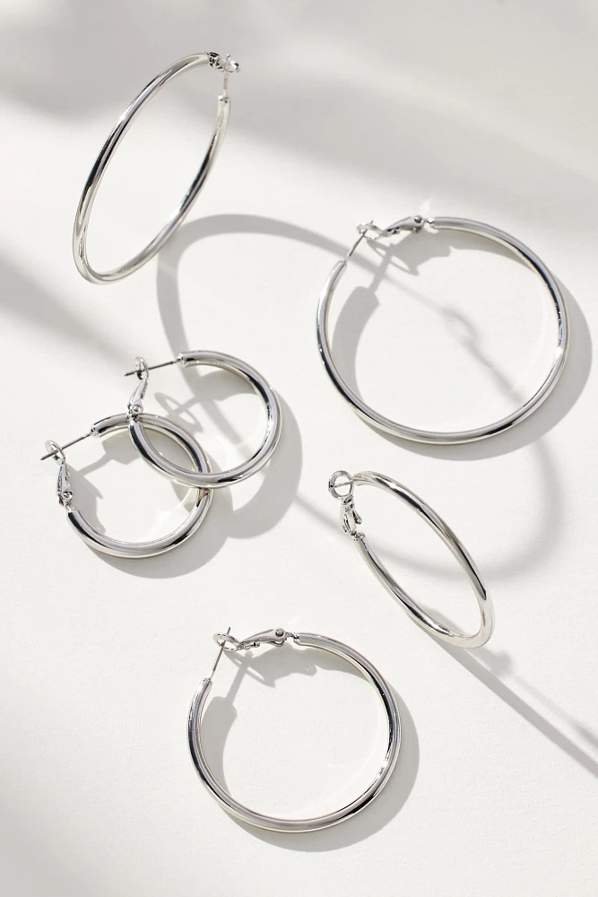 Delicate Hoop Earrings, Set of 3