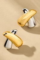 Mixed Metal X Post Earrings