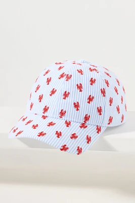 Coney Island Picnic Embroidered Seersucker Baseball Cap