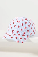 Coney Island Picnic Embroidered Seersucker Baseball Cap