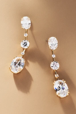 NADRI Evelyn Multi Oval Crystal Linear Drop Earrings