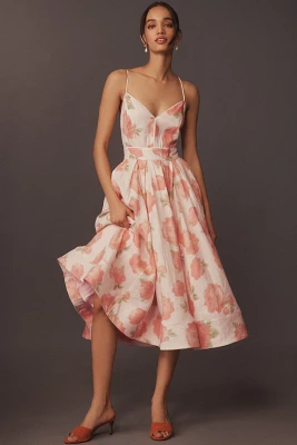 BHLDN Sophie Linen Fit & Flare Midi Dress