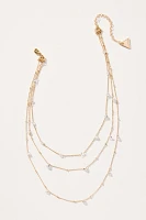 Drippy Crystal Multi Layered Necklace