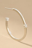 Oval Sparkle Hoop Earrings