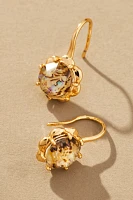 Stone Fishhook Drop Earrings