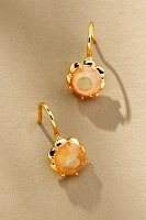 Stone Fishhook Drop Earrings