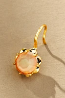 Stone Fishhook Drop Earrings