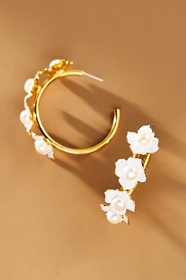 The Pink Reef Floral Hoop Earrings