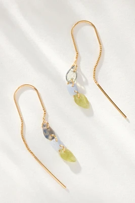 Triple-Gem Fish Hook Earrings