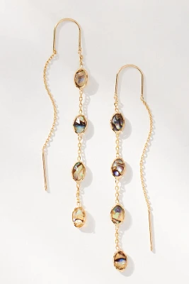 Crystal Oval Threader Earrings