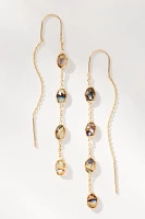 Crystal Oval Threader Earrings