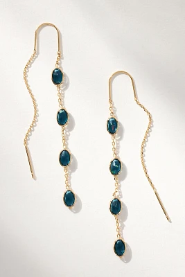 Crystal Oval Threader Earrings