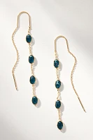 Crystal Oval Threader Earrings