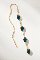 Crystal Oval Threader Earrings