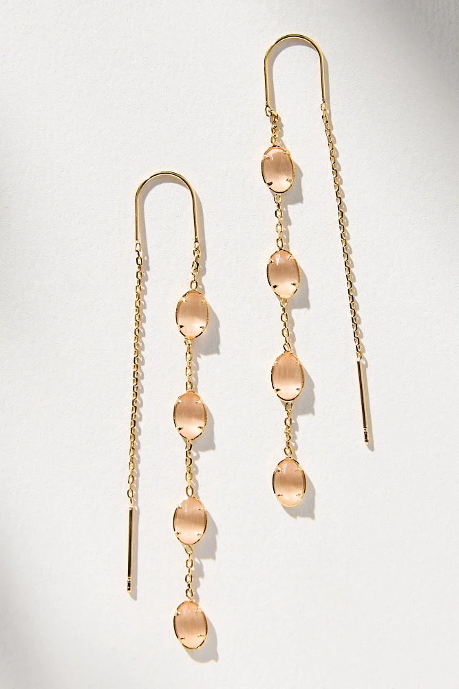 Crystal Oval Threader Earrings