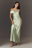 BHLDN Sienna Off-The-Shoulder Satin Maxi Dress