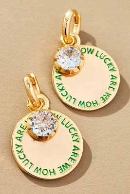 Fun Icon Charm Huggie Hoop Earrings